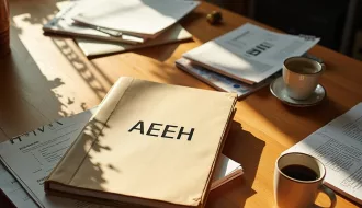Documents et café sur une table. AEEH