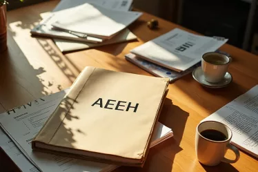 Documents et café sur une table. AEEH