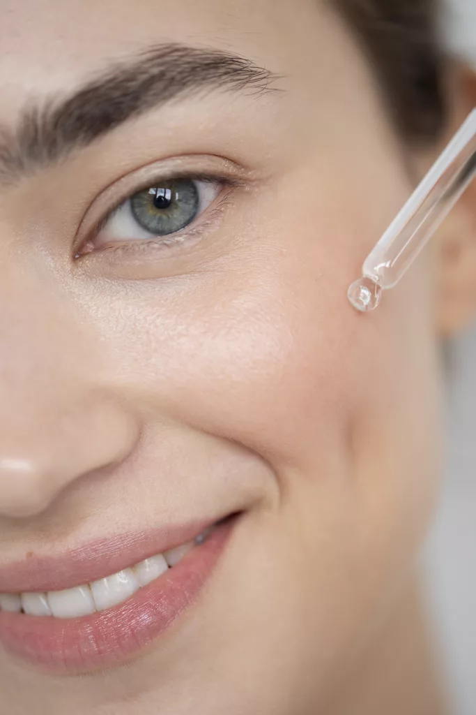 a close-up of a woman's face