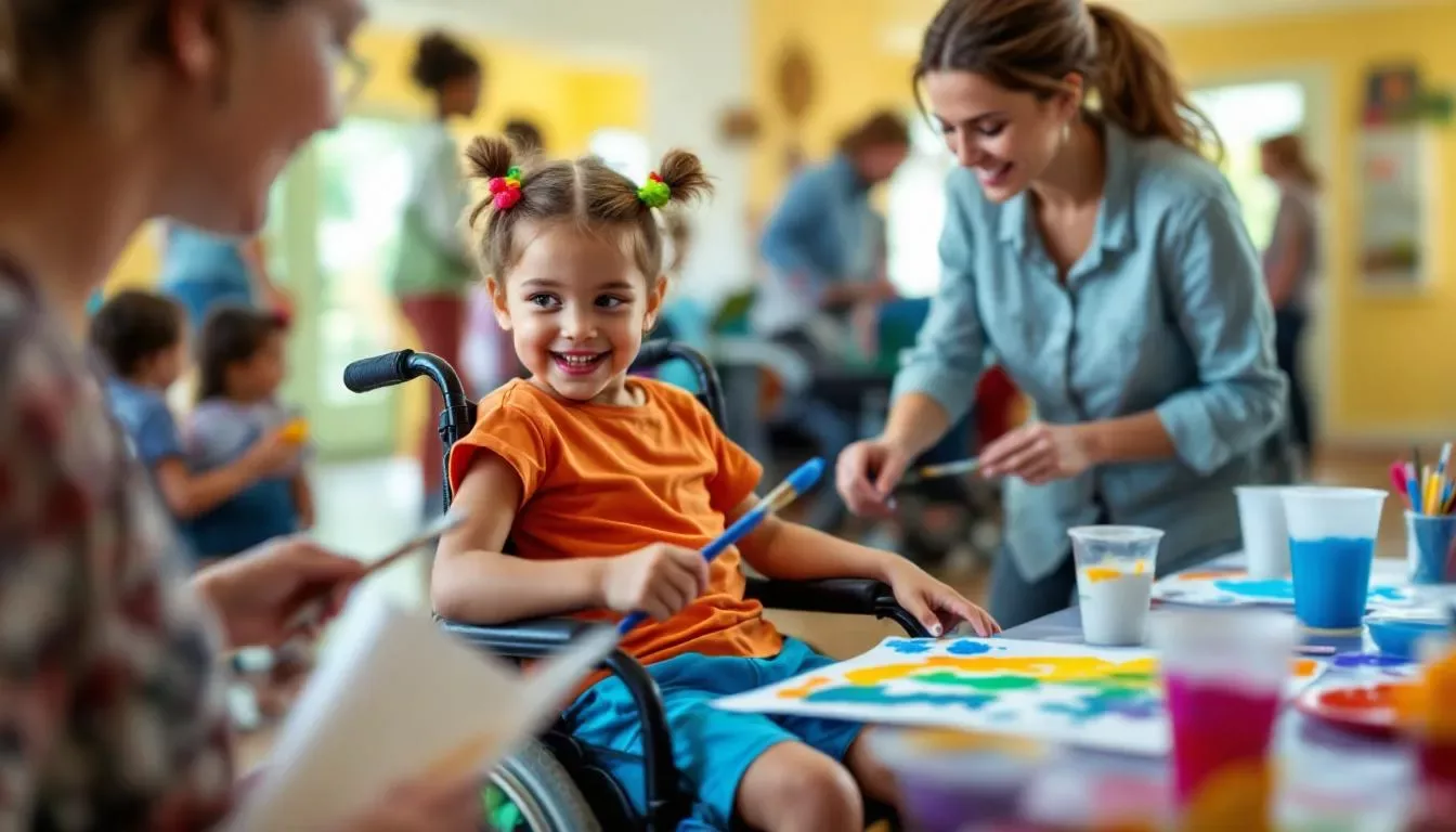Un enfant en situation de handicap participe à des activités inclusives au SESSAD