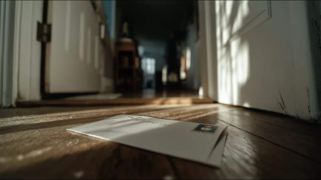 Lettre restée sans être ouverte dans une entrée, illustrant le silence administratif de la MDPH.