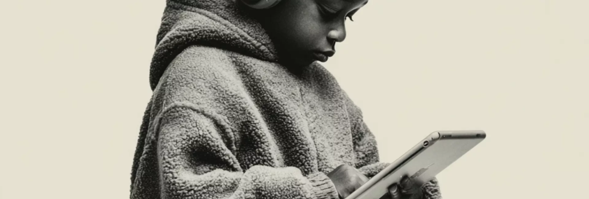 EndeavorRx - Enfant portant un casque audio et utilisant une tablette, concentré sur un contenu numérique interactif