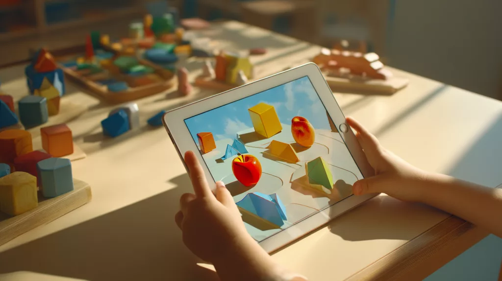 Enfant utilisant un outil numérique pour développer ses compétences de communication et d'autonomie